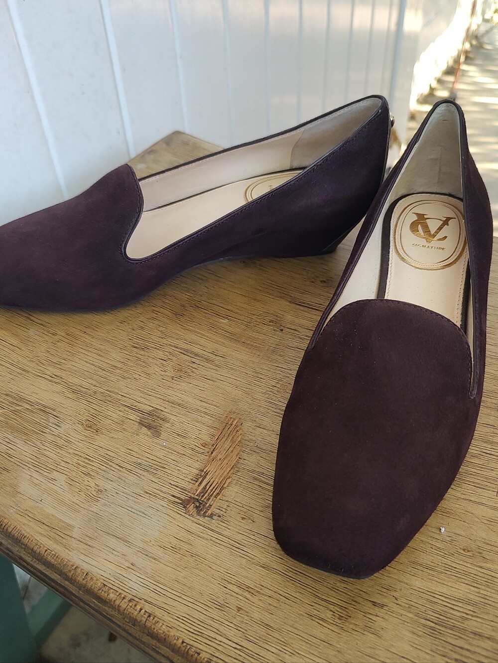 Vince Camuto Mabel Suede Wedge Loafer Sz7.5